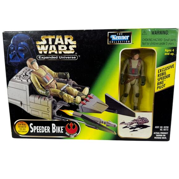 5 for $25| Star Wars Expanded Universe 1997 Speeder Bike w/ Excl. Rebel Pilot - Picture 1 of 6